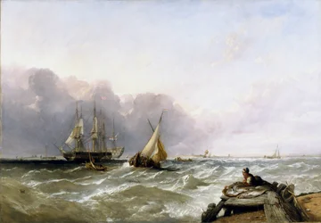 Forsendelse ud for den hollandske kyst, ca. 1830